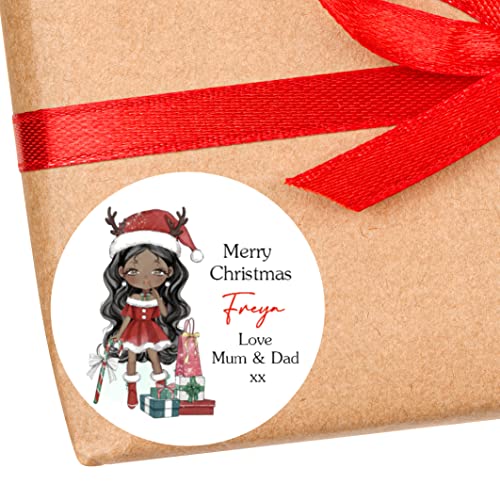 Personalised Christmas Stickers Girls Labels for Gift Wrapping Presents