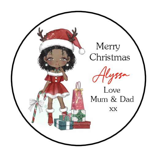 Personalised Christmas Stickers Girls Labels for Gift Wrapping Presents