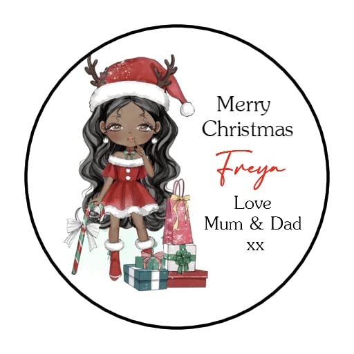 Personalised Christmas Stickers Girls Labels for Gift Wrapping Presents
