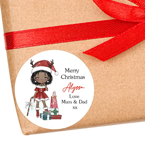 Personalised Christmas Stickers Girls Labels for Gift Wrapping Presents