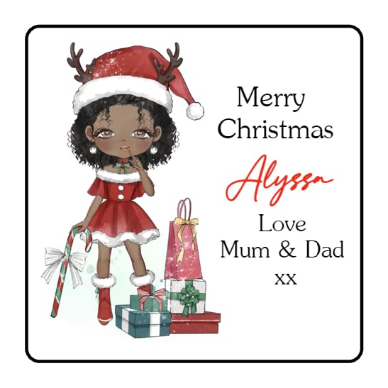Personalised Christmas Stickers Girls Labels for Gift Wrapping Presents