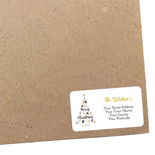 Personalised Christmas Return Address Label Stickers for Cards