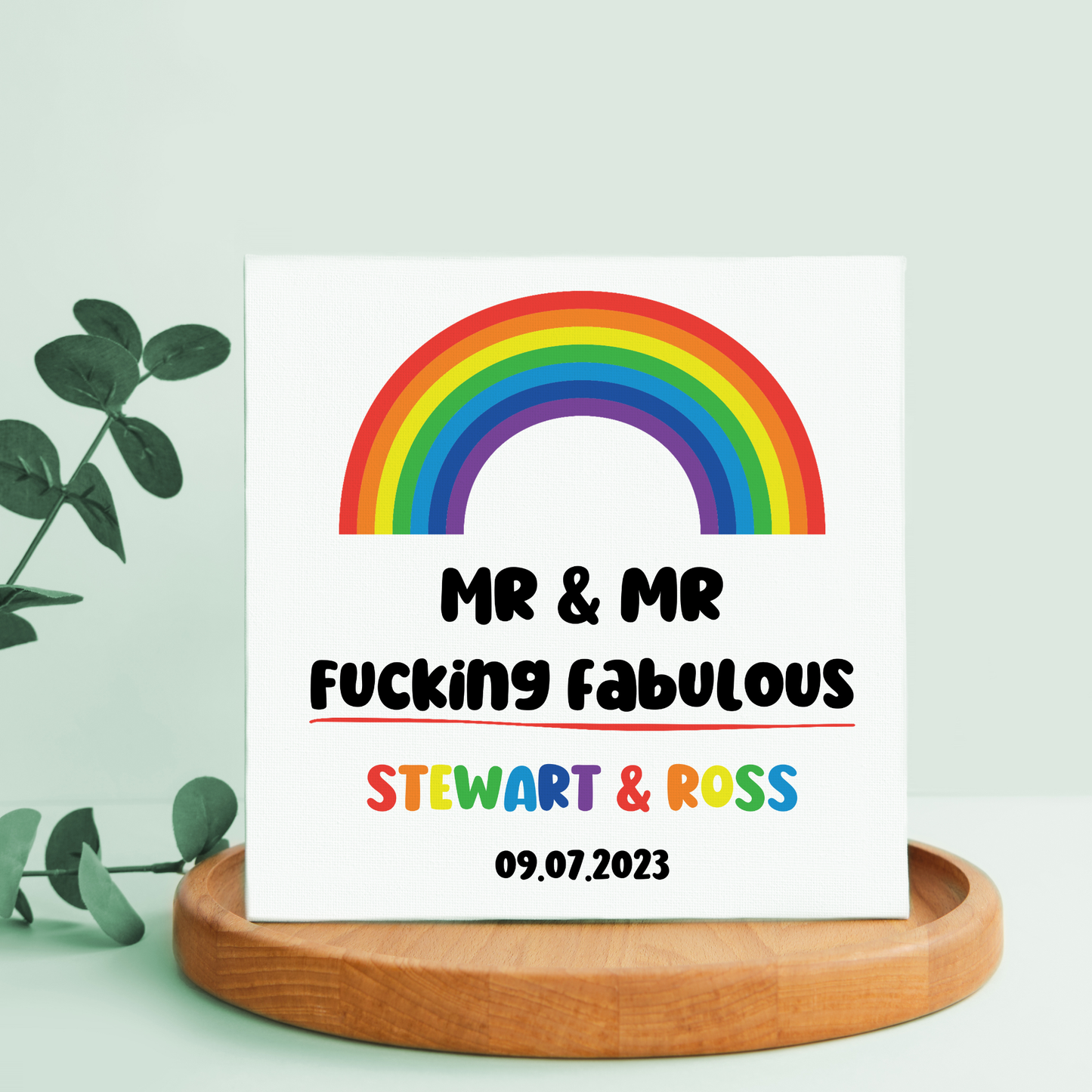 Personalised Rude Wedding Card Congratulations On Your Wedding Day Rainbow Mr & Mr LGBT