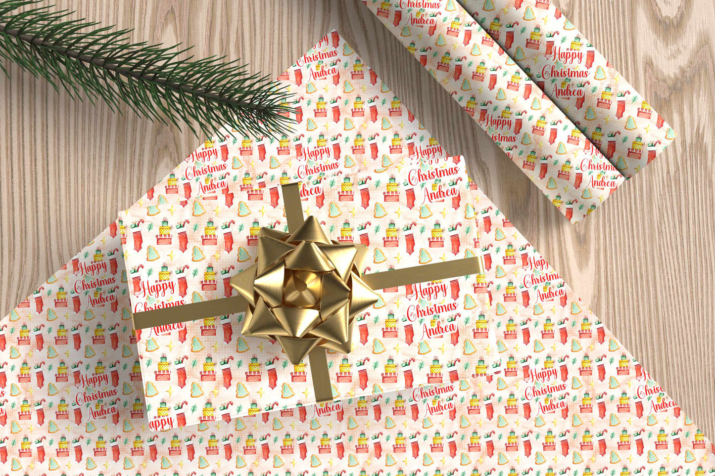 Personalised Christmas Wrapping Paper Christmas Stocking