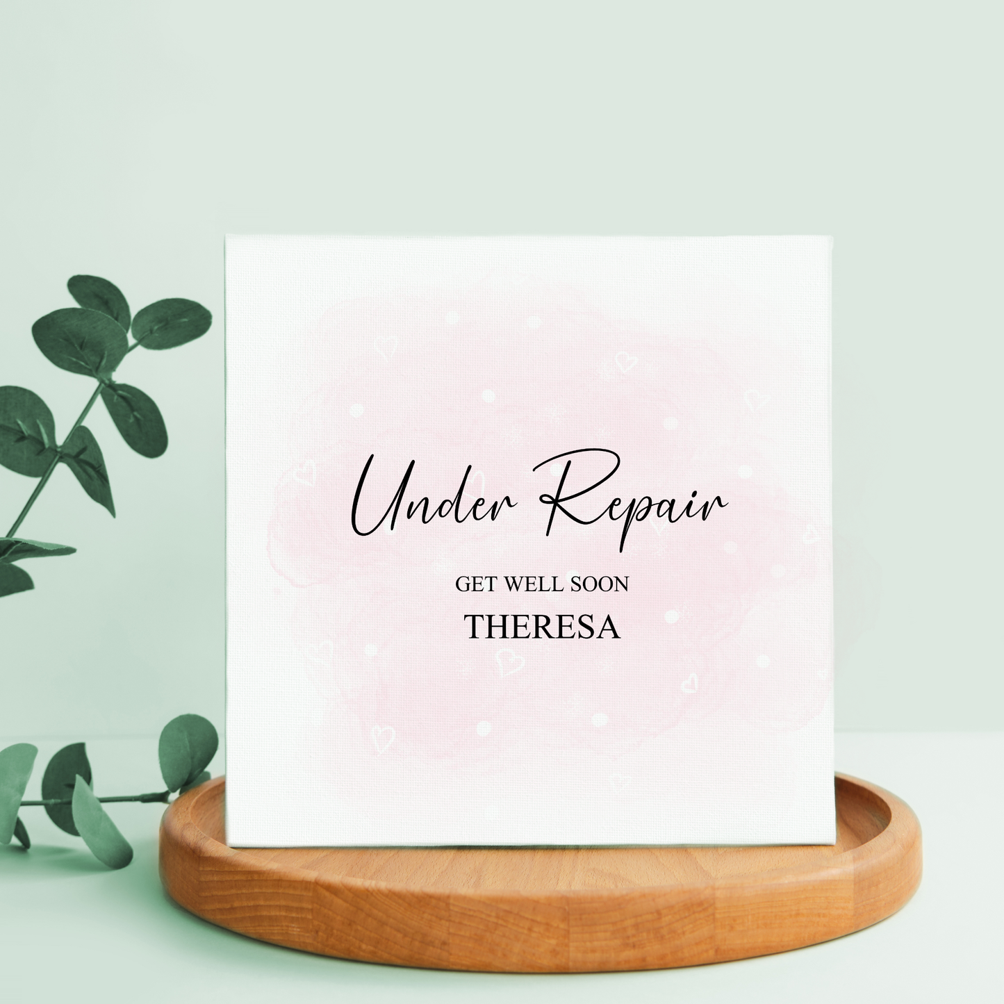 a card with the words union repair get well soon theresa on it