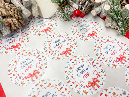 Personalised Christmas Stickers, Gift Labels, Christmas Elements