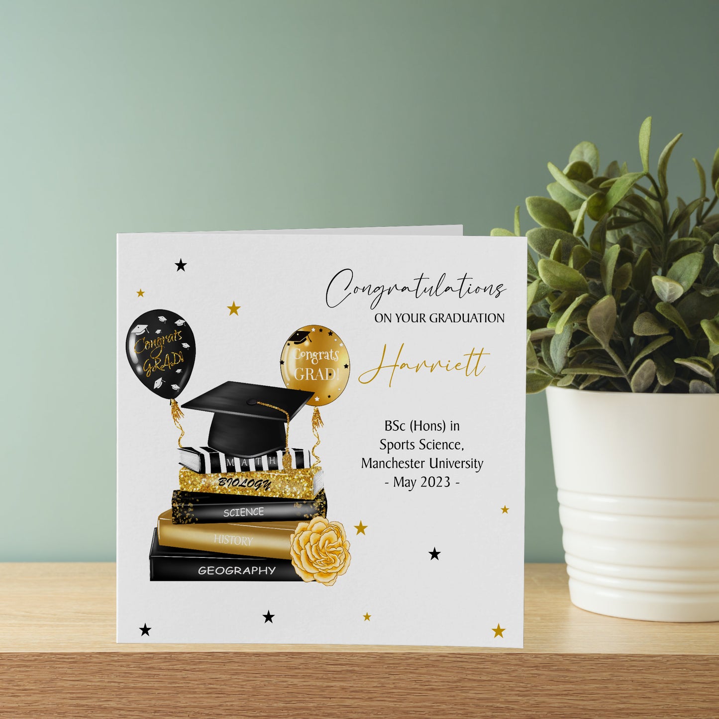 Personalised Graduation Card Congratulations Study Books