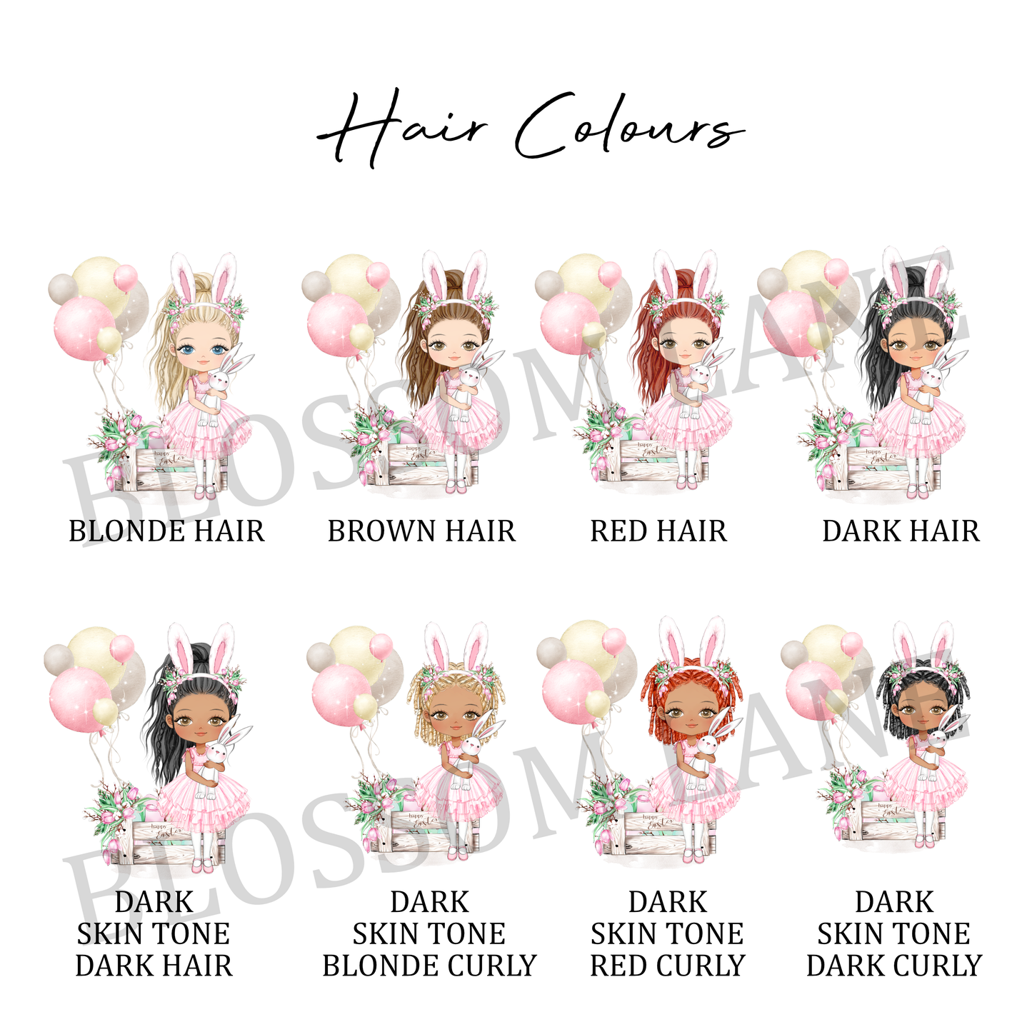 a set of hair colors for different types of hair