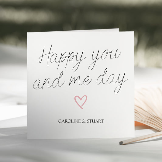Personalised Anniversary Card Happy Me and You Day Heart
