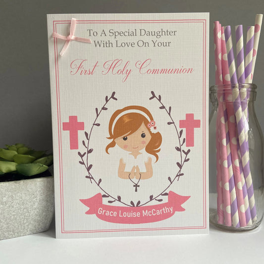 Personalised Handmade Firsty Holy Communion Card - 2 Size Options