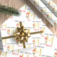 Personalised Christmas Wrapping Paper Elf Girl Gold Initial