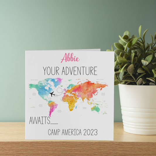 a card with a map of the world on it