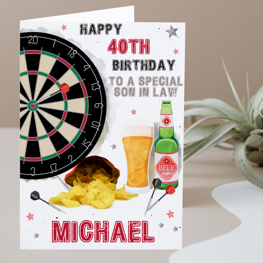 Personalised Birthday Card Darts