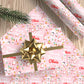 Personalised Christmas Wrapping Paper Pink Polka Dot Santa Snowman Elf