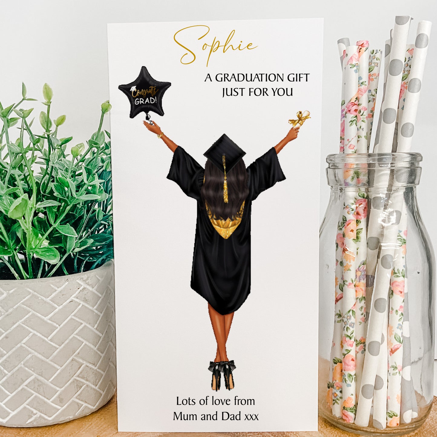 Personalised Female Graduation Card Money Gift Wallet