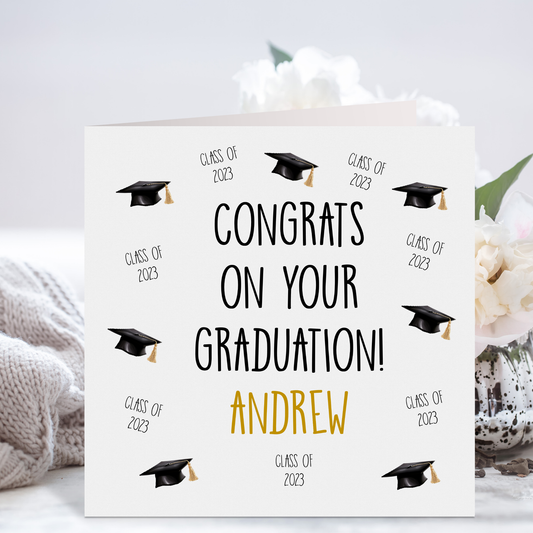 Personalised Graduation Card Congrats Class of 2023 Hat