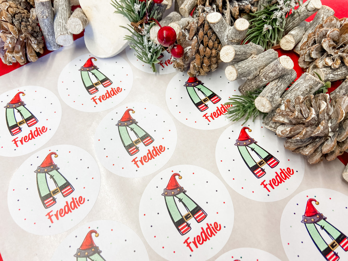 Personalised Christmas Stickers, Gift Labels, , Festive Name Stickers, Custom Present Tag, Christmas Eve Box Ideas, Santa Stocking Filler