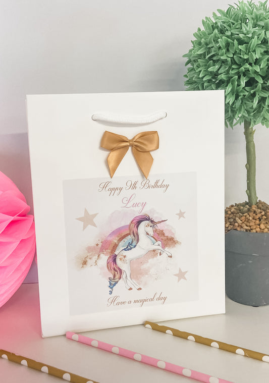 Personalised Gift Bag For Birthday Unicorn