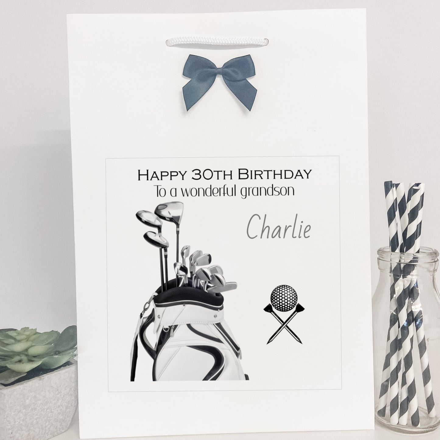 Personalised Birthday Gift Bag Golf Golf Lover Uncle Papa Grandad