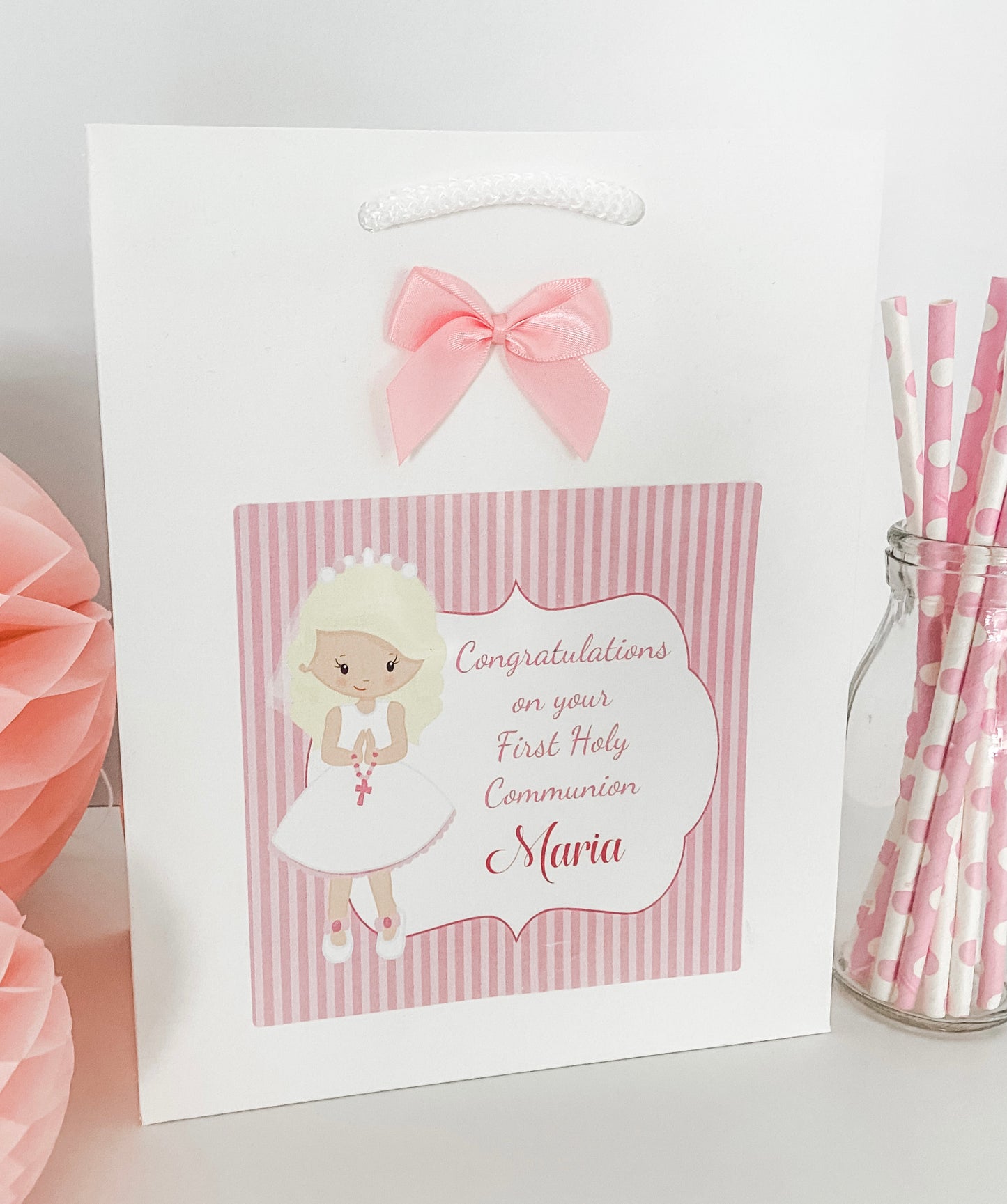 Personalised First Holy Communion Gift Bag - 4 Hair Colour Options