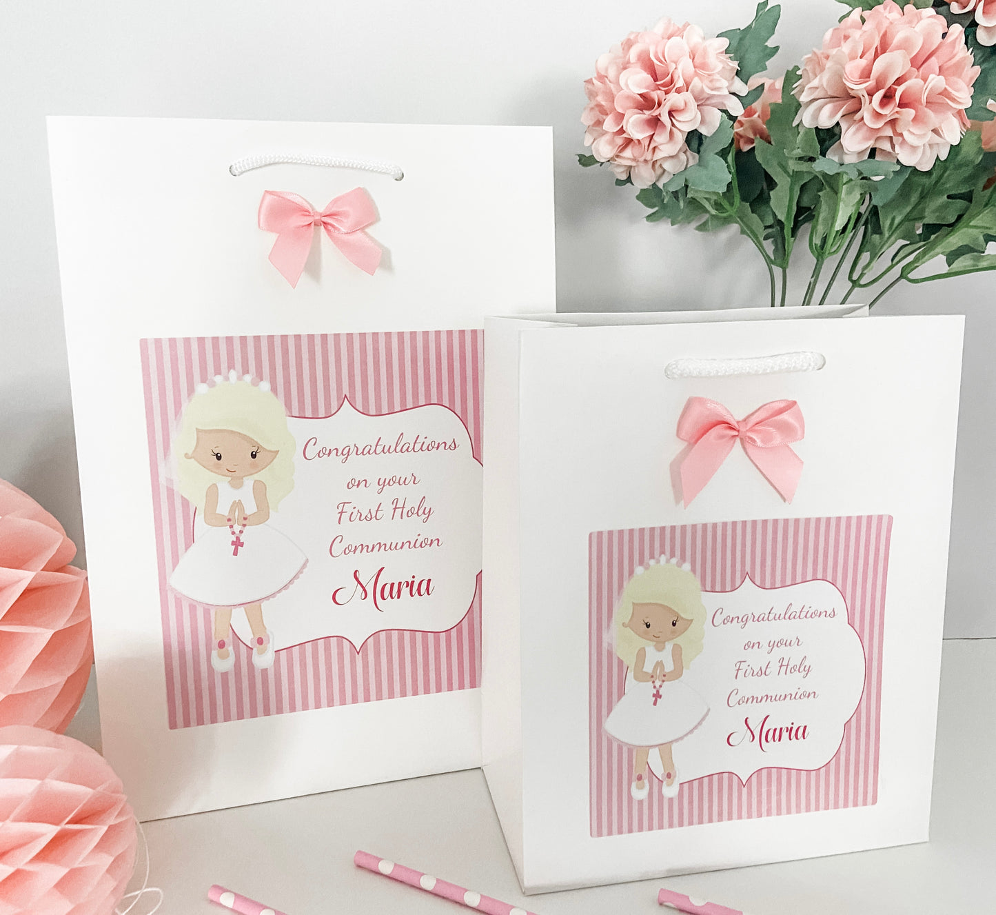Personalised First Holy Communion Gift Bag - 4 Hair Colour Options