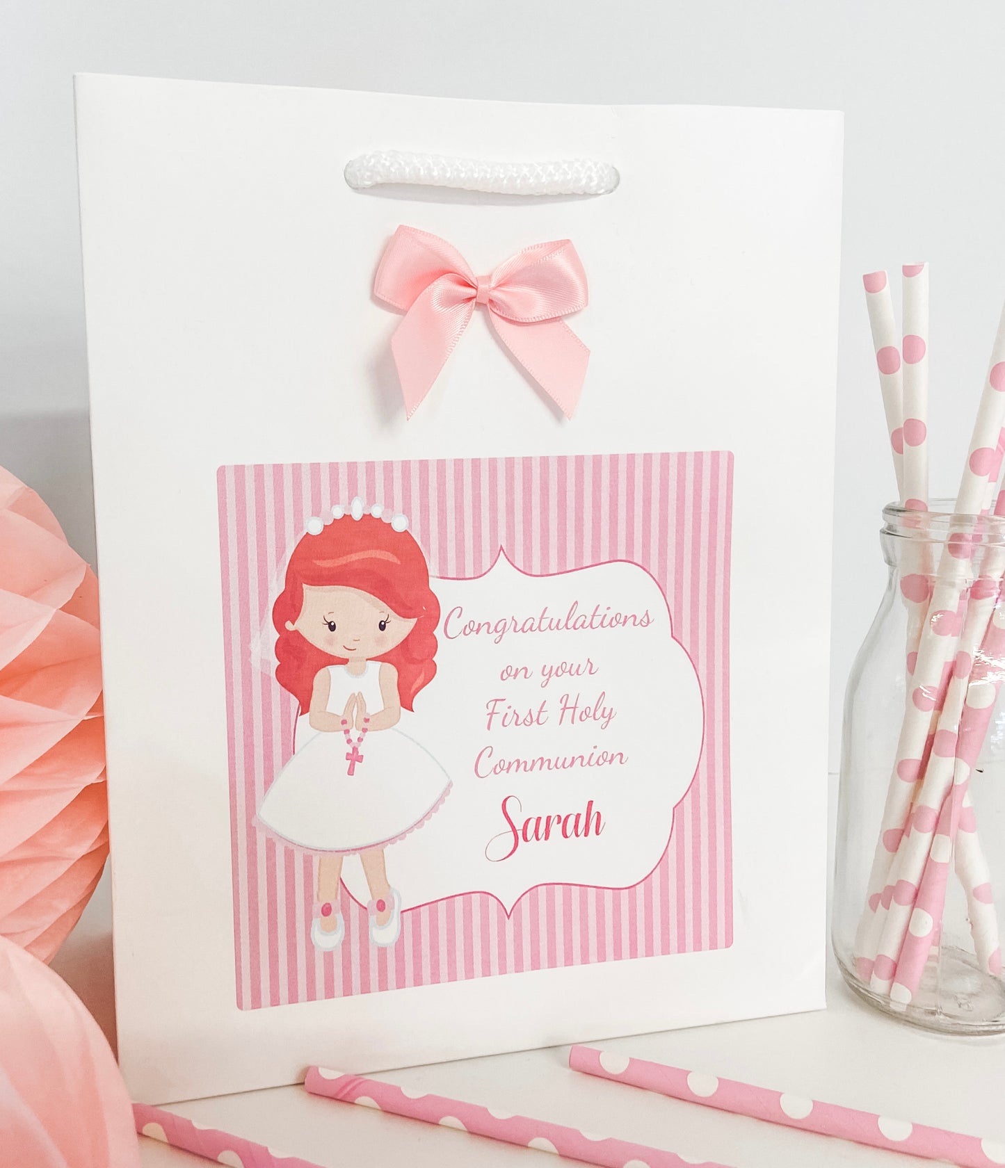 Personalised First Holy Communion Gift Bag - 4 Hair Colour Options