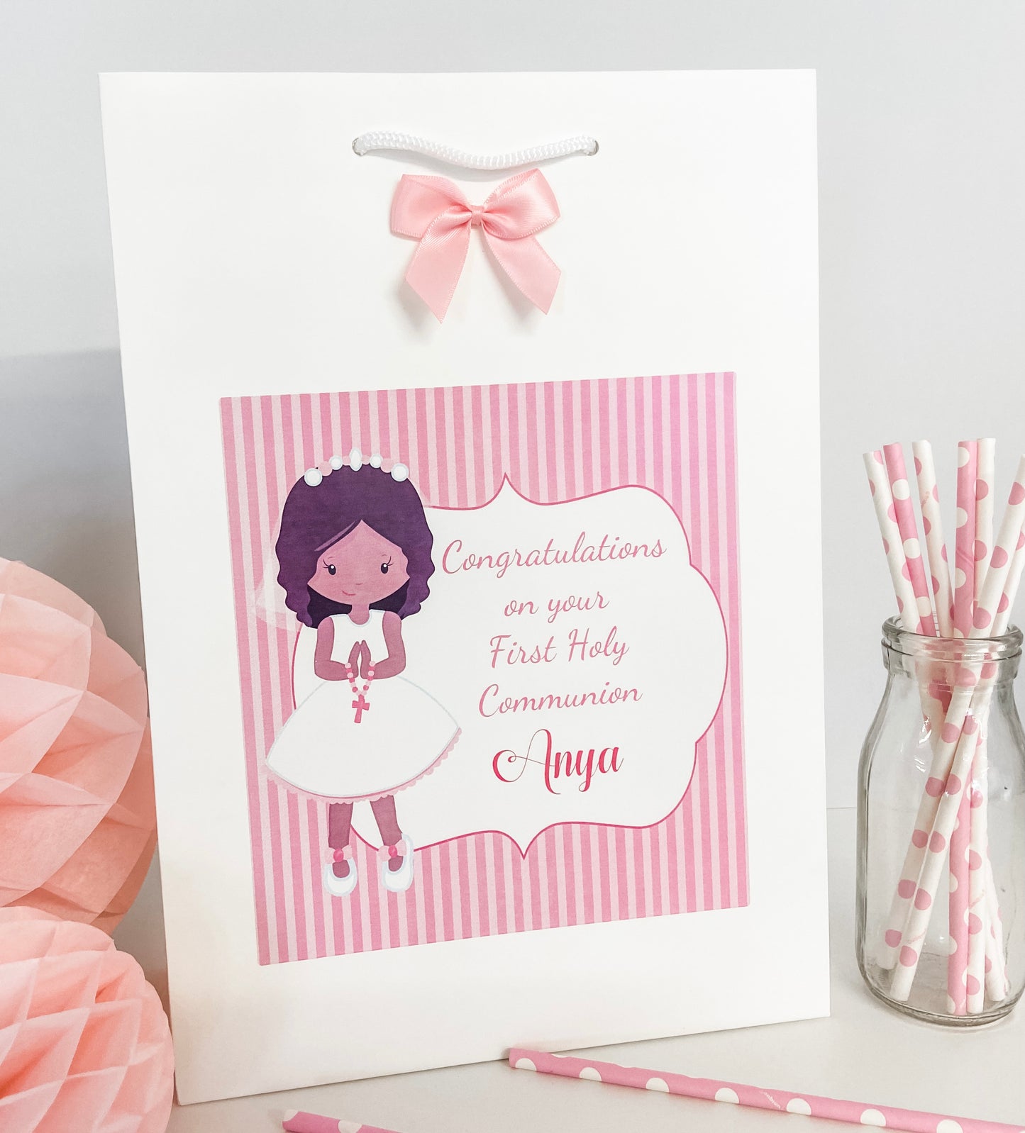 Personalised First Holy Communion Gift Bag - 4 Hair Colour Options
