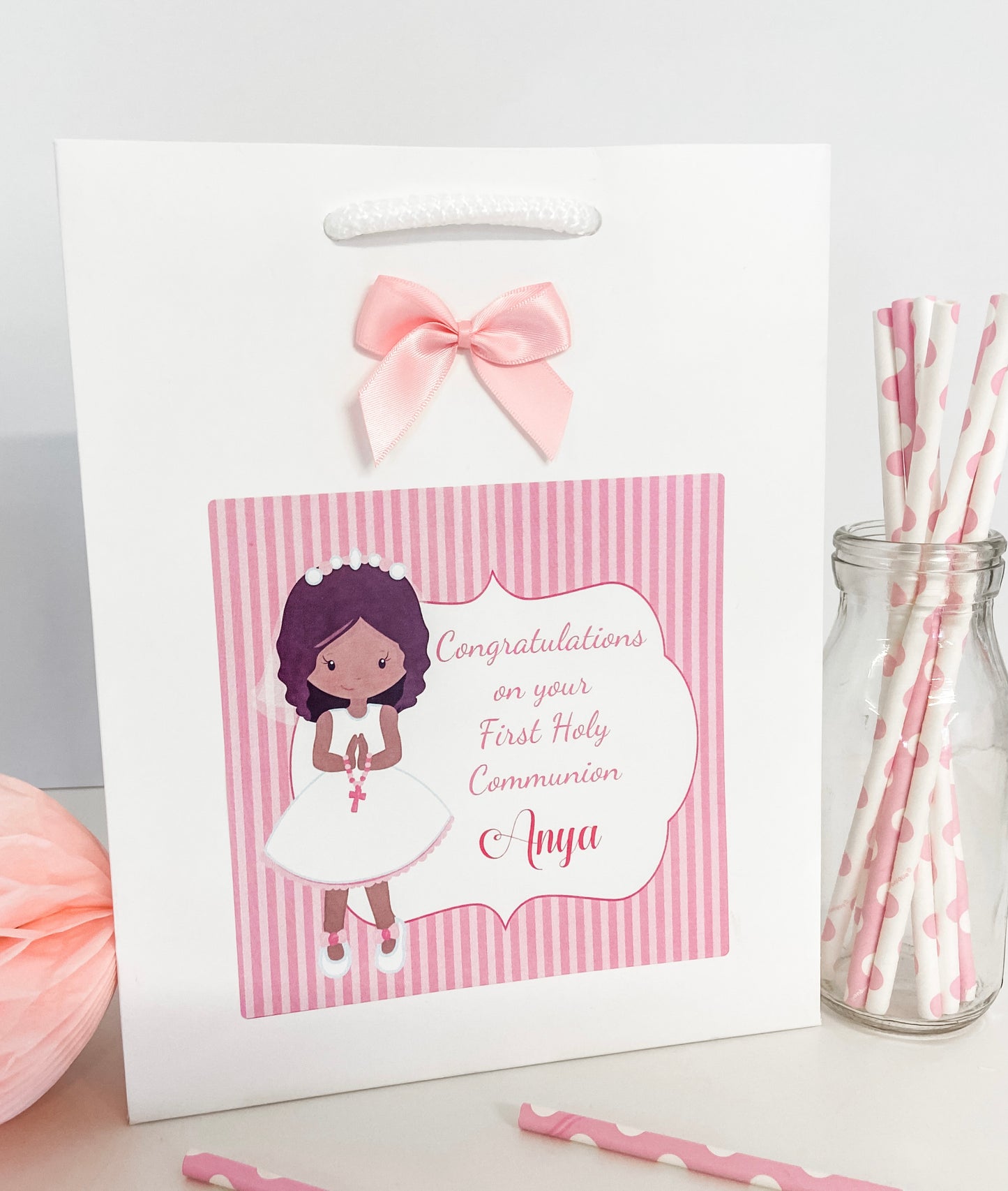 Personalised First Holy Communion Gift Bag - 4 Hair Colour Options