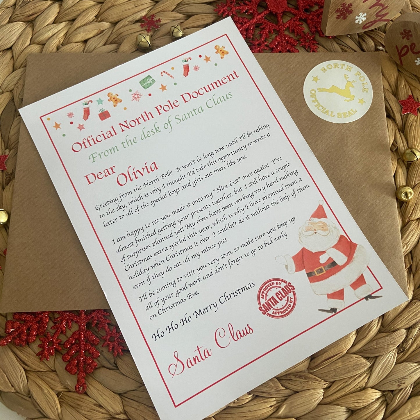 Personalised Letter from Santa Claus on Nice List