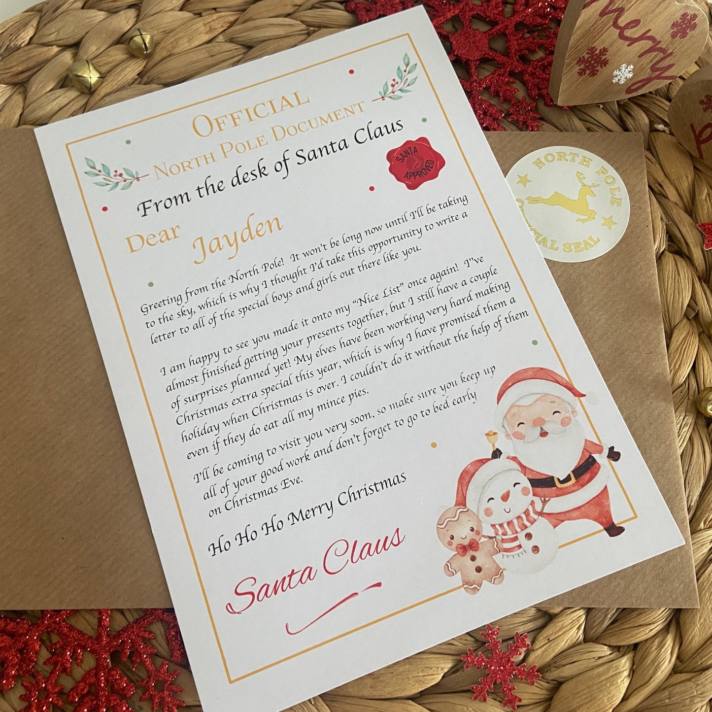 Personalised Letter from Santa Claus on Nice List
