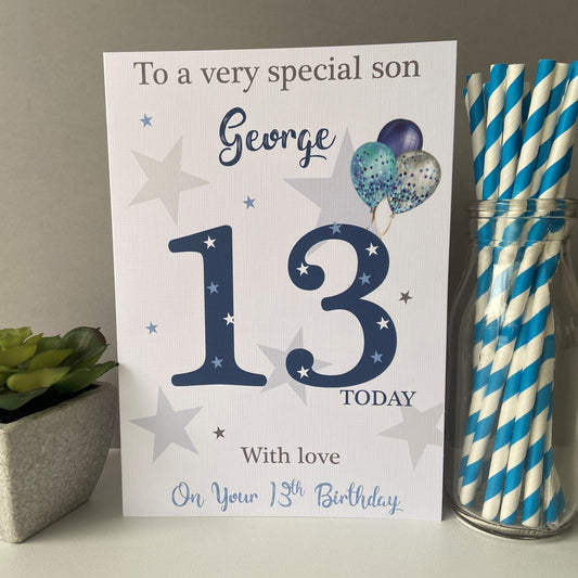 Personalised Male Boys Birthday Card Male Card son grandson dad brother uncle cousin