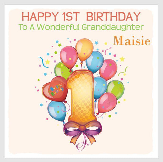 Personalised Birthday Card Age Balloons