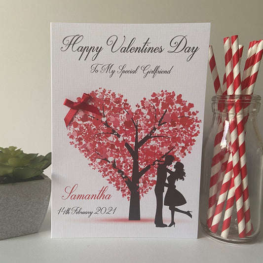 Personalised Handmade Valentine's Day Card Tree of Hearts