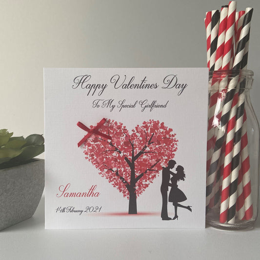 Personalised Handmade Valentine's Day Card Tree of Hearts