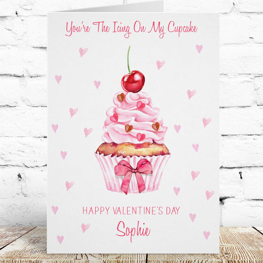 Personalised Valentine's Day Card Cupcake