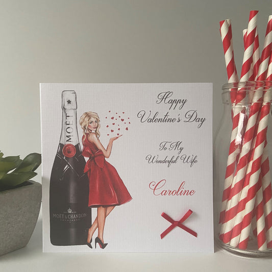 Personalised Handmade Valentine's Day Card Wife Girfriend