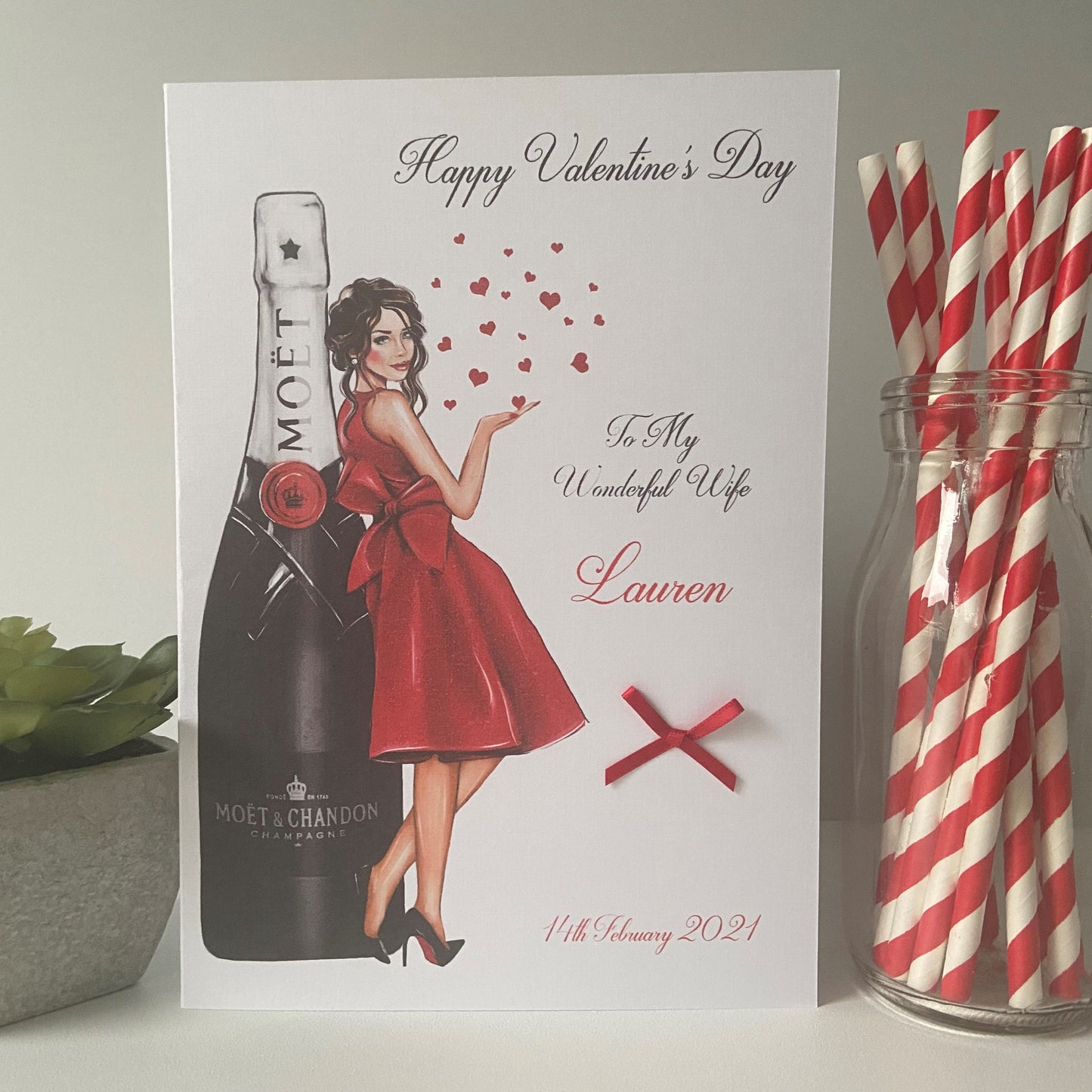 Personalised Handmade Valentine's Day Card Wife Girfriend