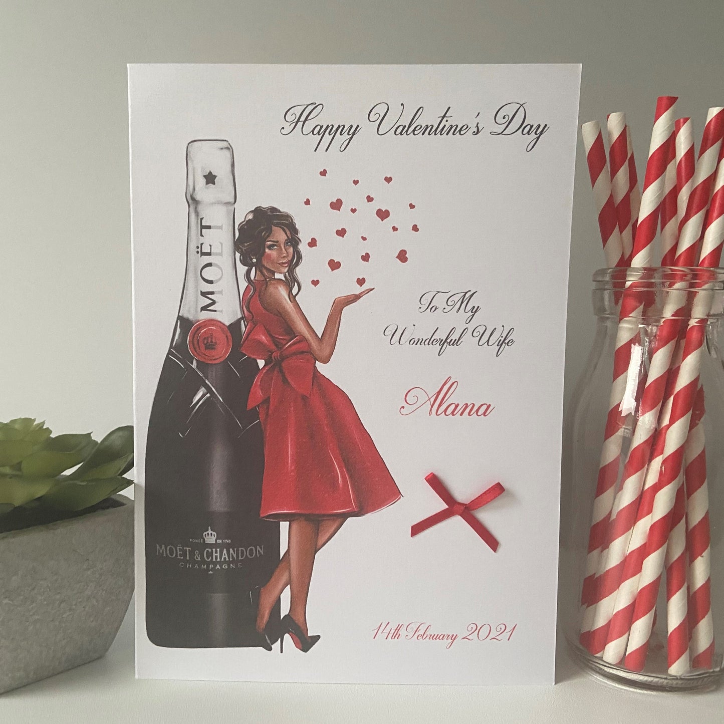 Personalised Handmade Valentine's Day Card Wife Girfriend