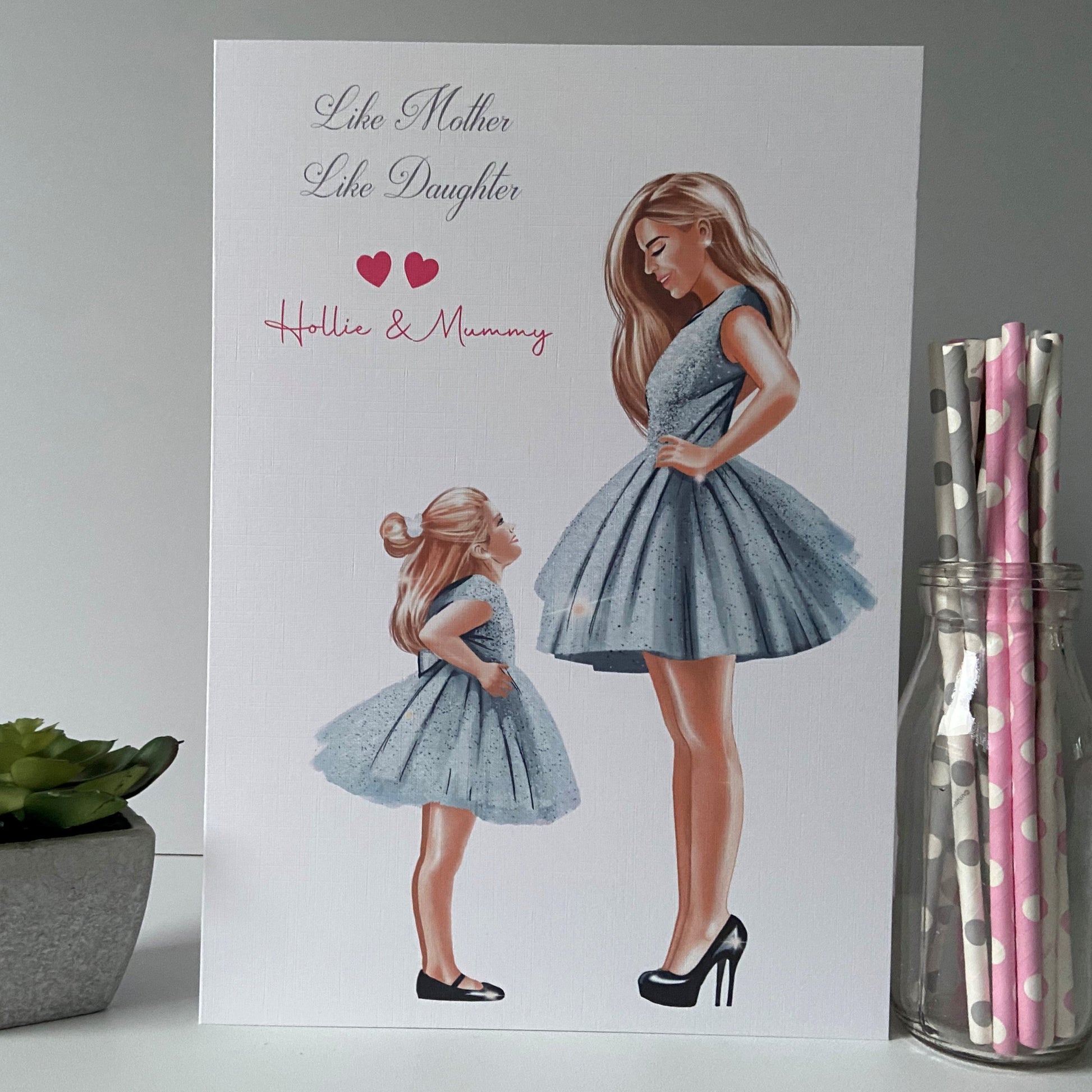 Personalised Handmade Mother's Day Card Mummy and Me