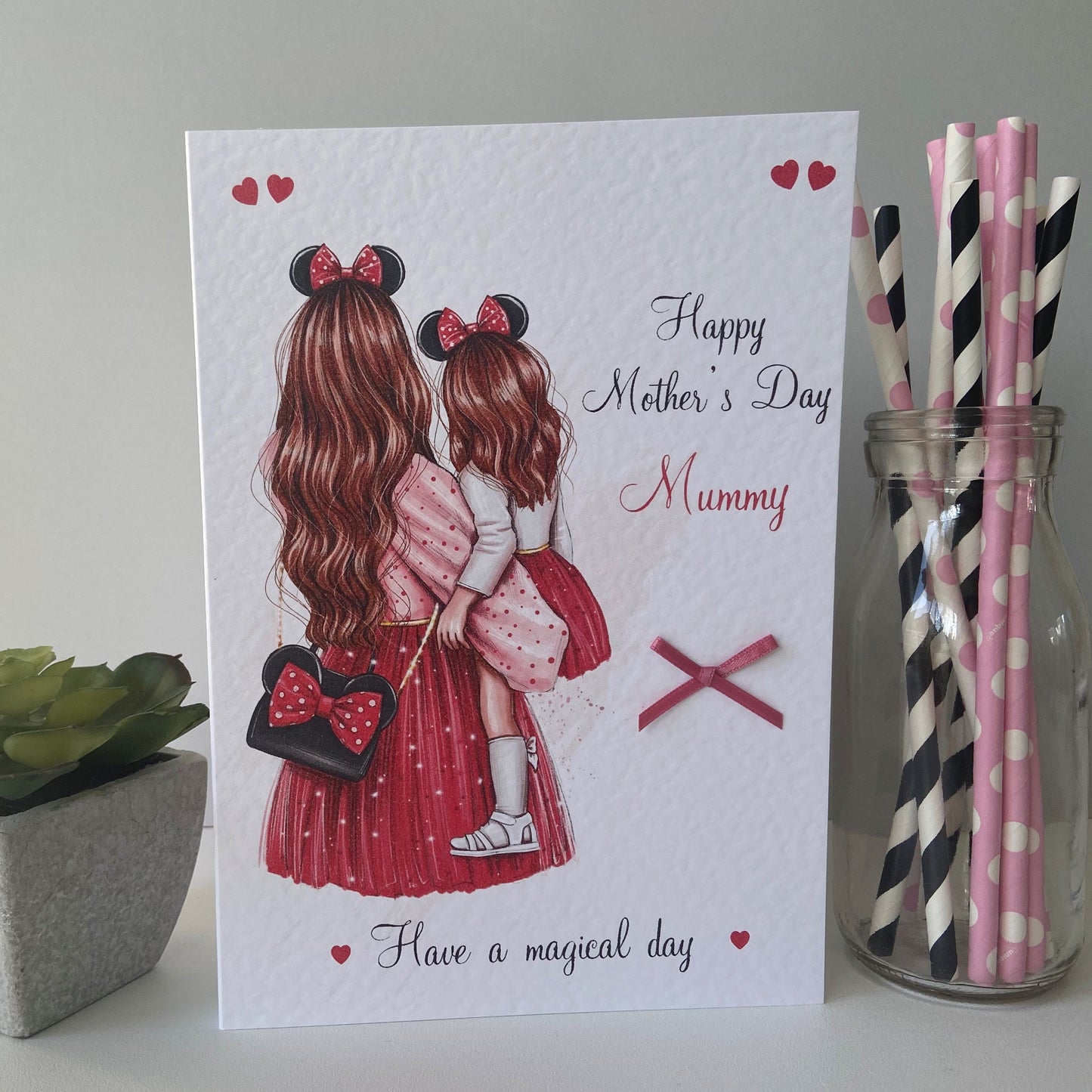 Personalised Handmade Mother's Day Card Minnie Mouse