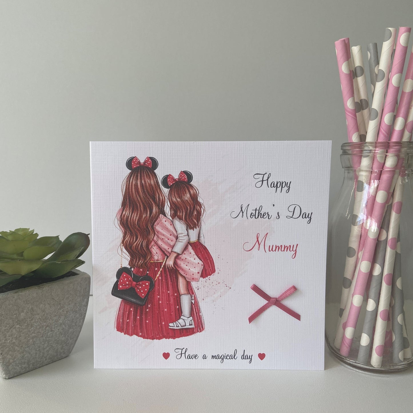 Personalised Handmade Mother's Day Card Minnie Mouse