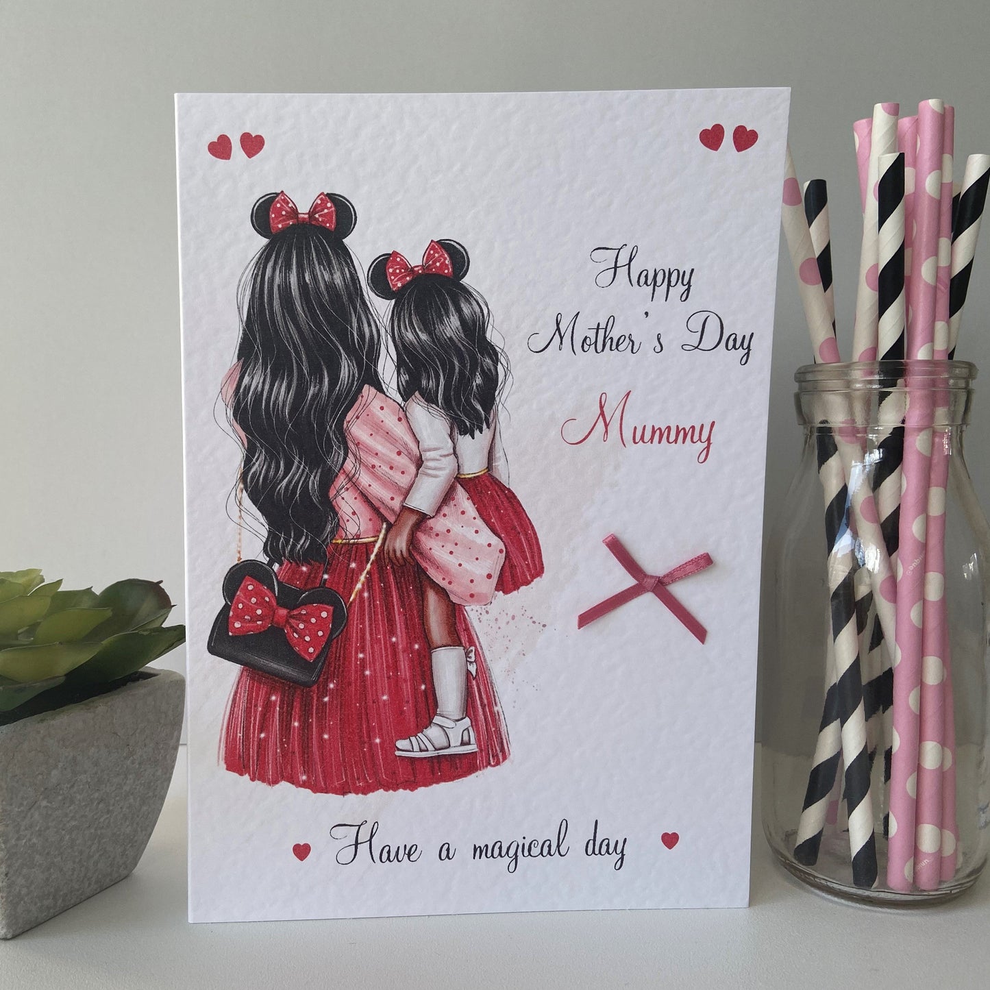 Personalised Handmade Mother's Day Card Minnie Mouse