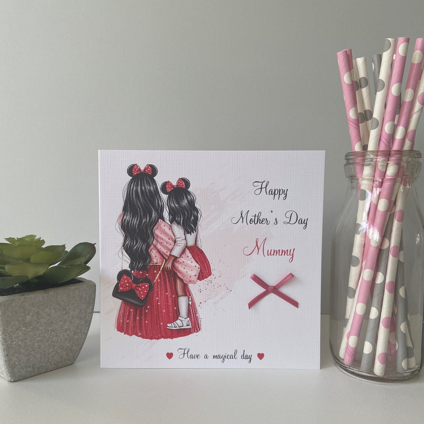Personalised Handmade Mother's Day Card Minnie Mouse