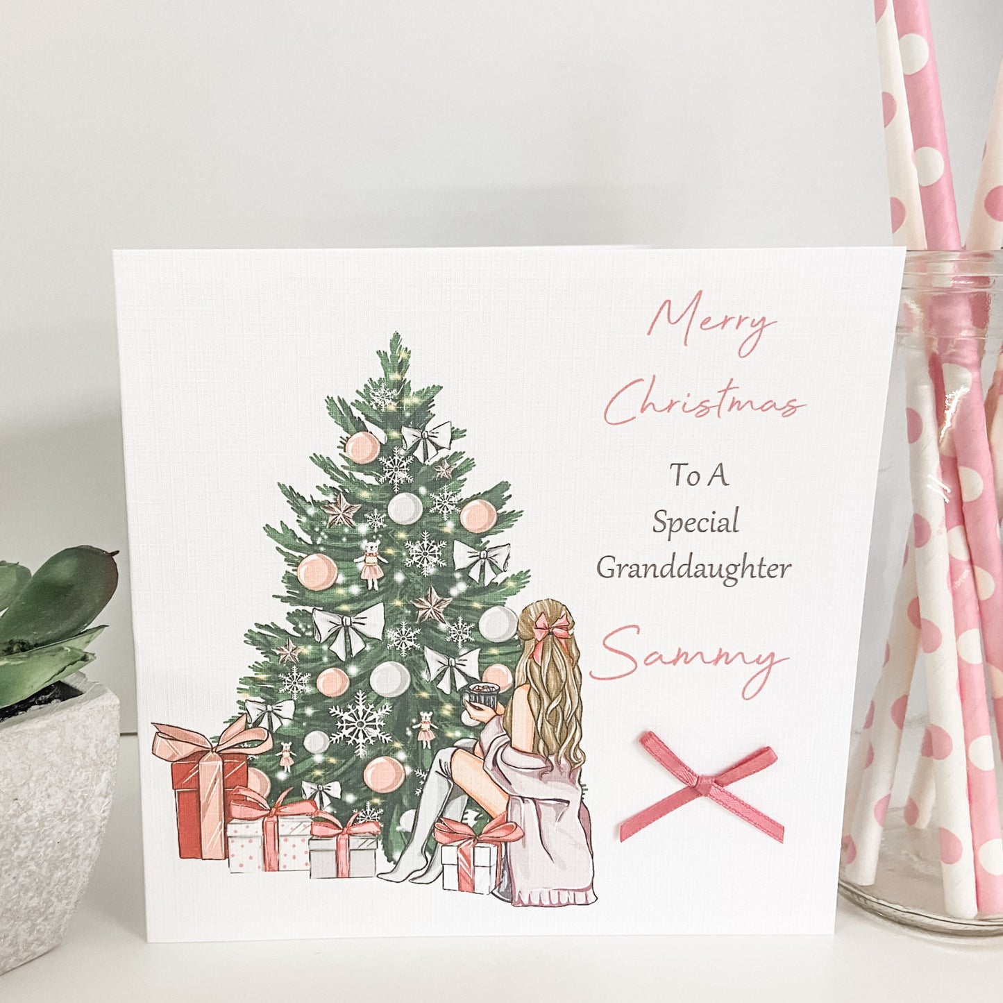 Personalised Female Girls Christmas Card