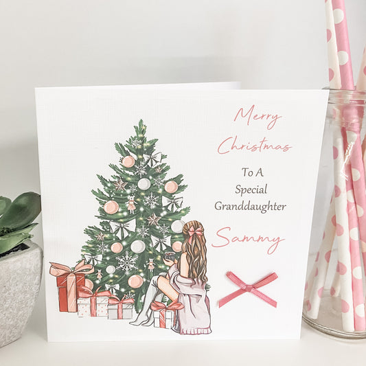 Personalised Female Girls Christmas Card