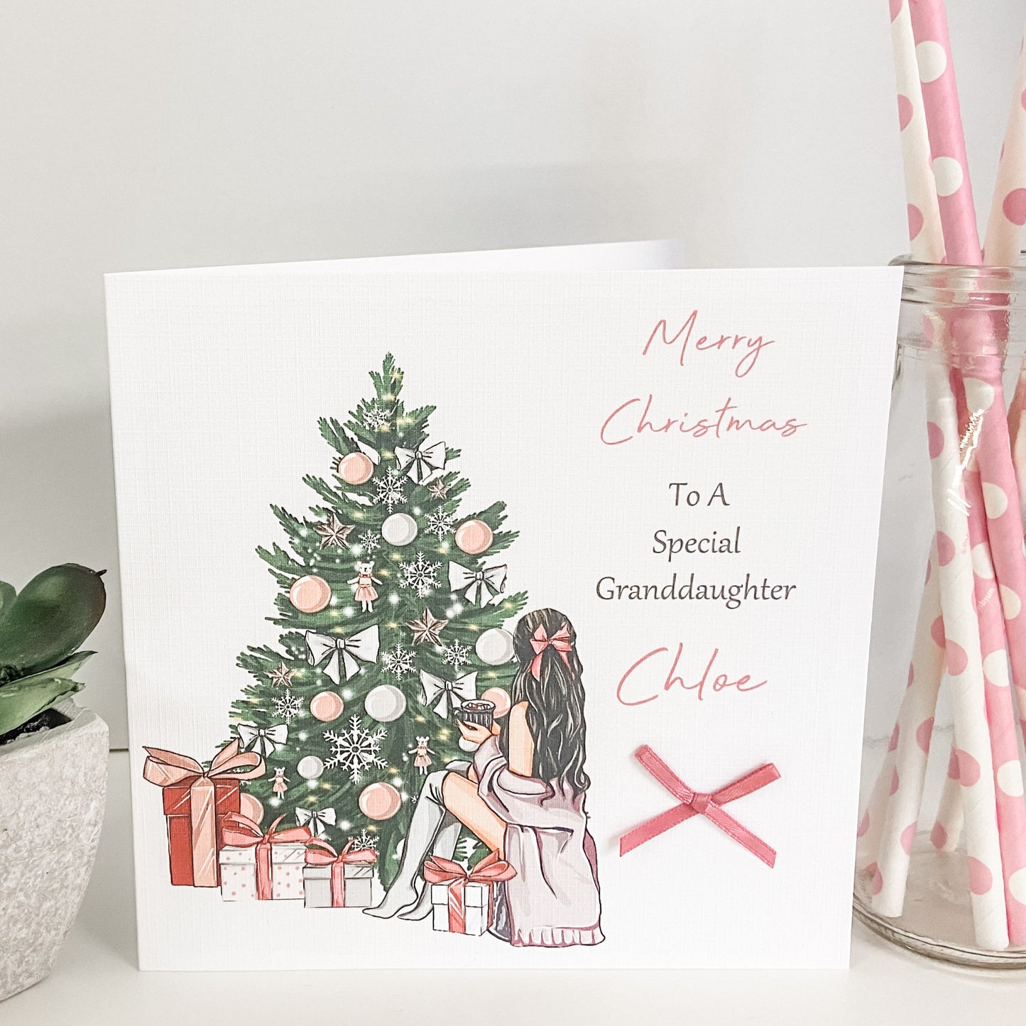 Personalised Female Girls Christmas Card