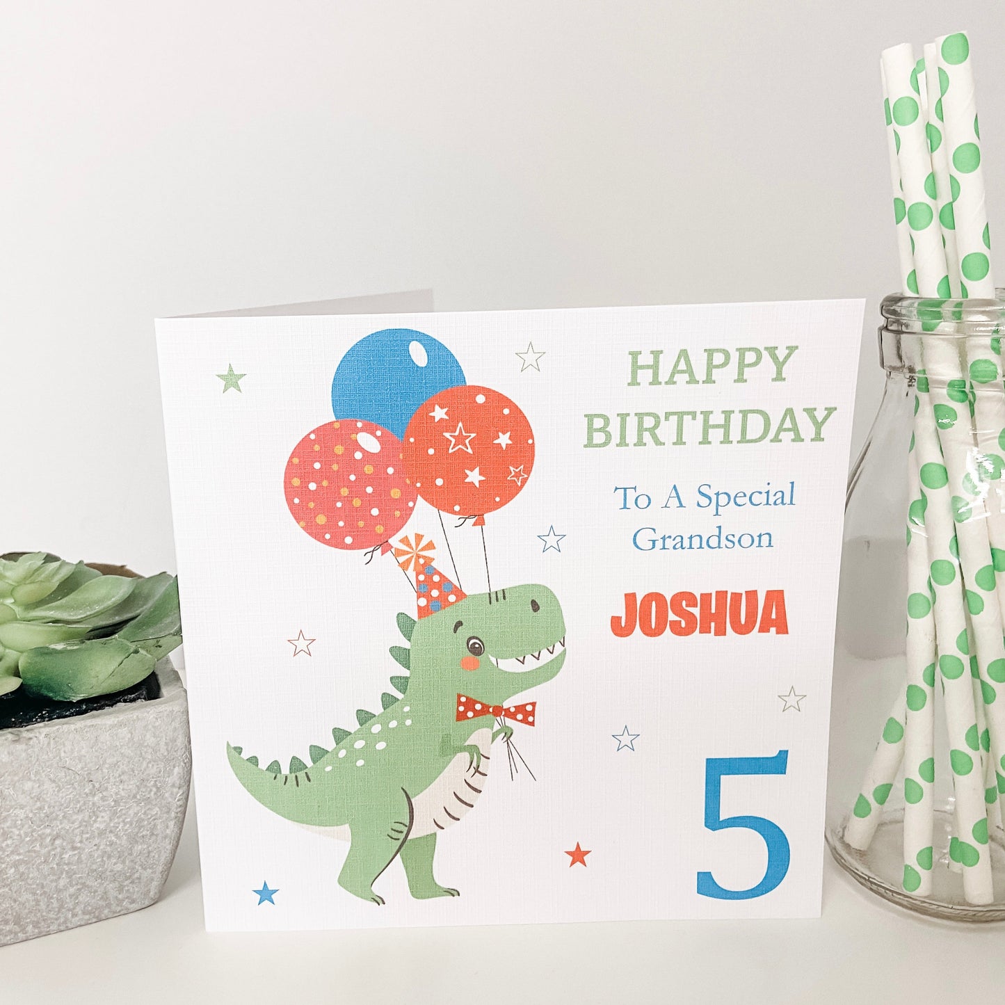 Personalised Birthday Card Dinosaur