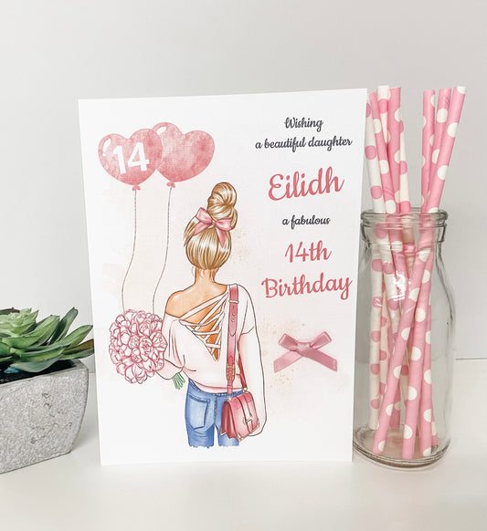 Personalised Female Teenager Girl Birthday Card