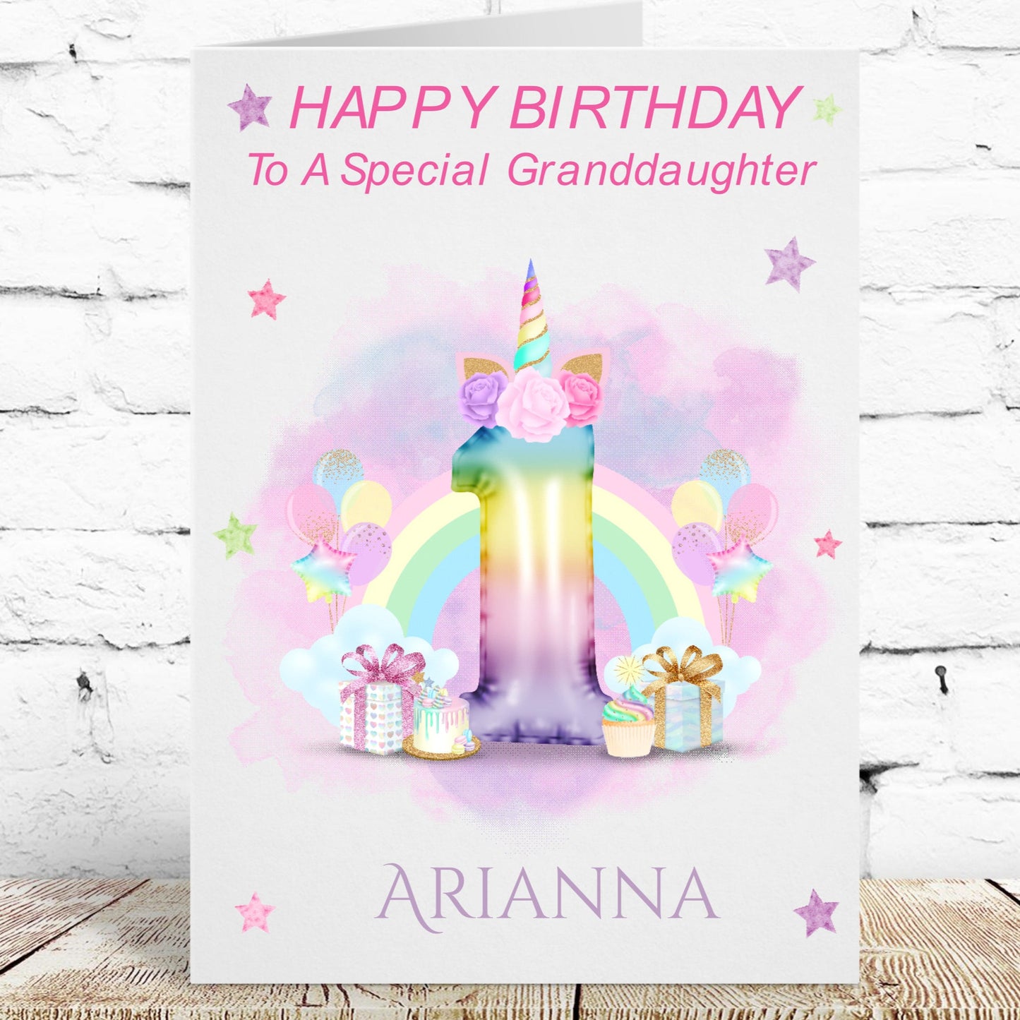 Personalised Birthday Card Unicorn Girl