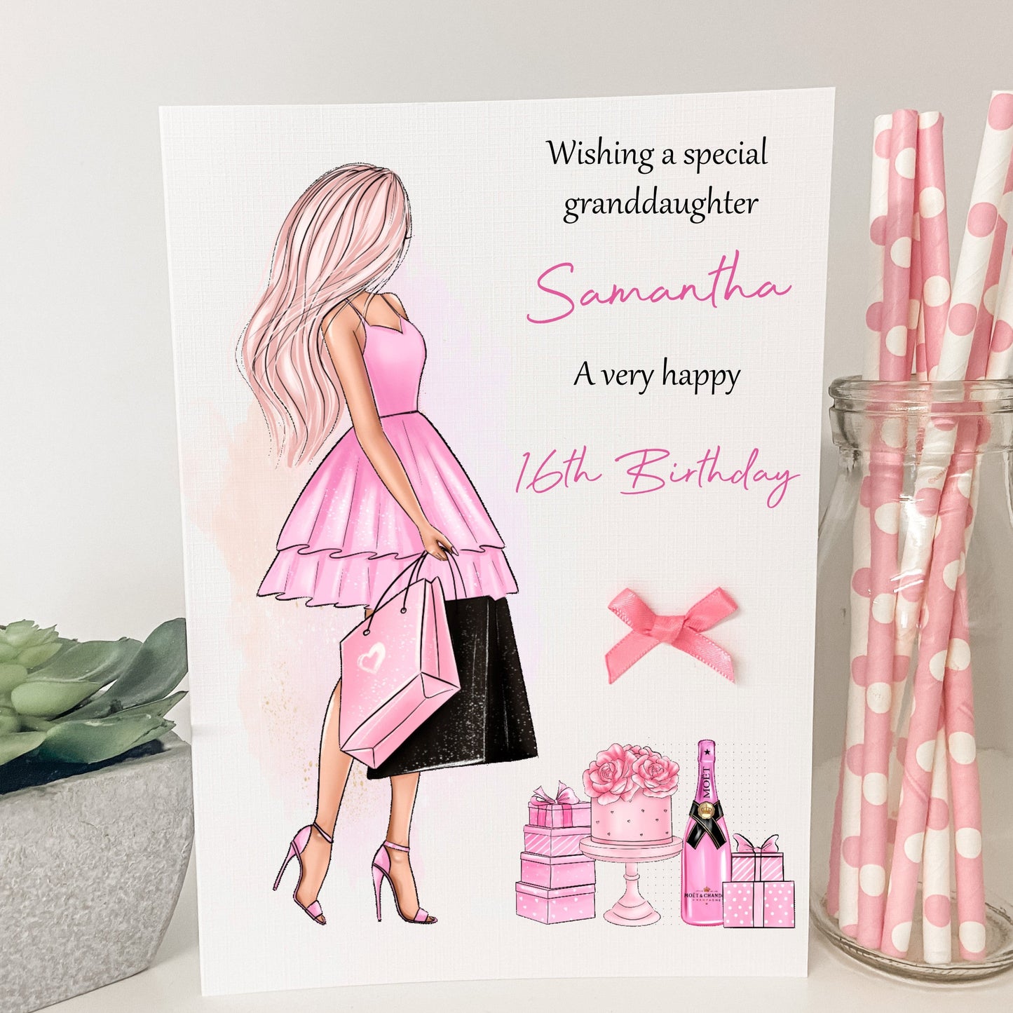 Personalised Female Girl Birthday Card